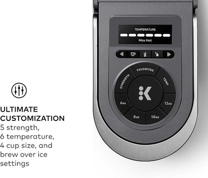 Keurig K-Supreme SMART Single Serve Coffee Maker With Wifi Compatibility, 4 Brew Sizes, And 66oz Removable Reservoir, Compatible with Alexa, Gray