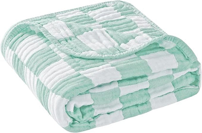 Ultra Soft Muslin Baby Blanket, A Versatile Swaddle and Bed Blanket for Babies, Toddlers, Boys, and Girls (1 Pack).