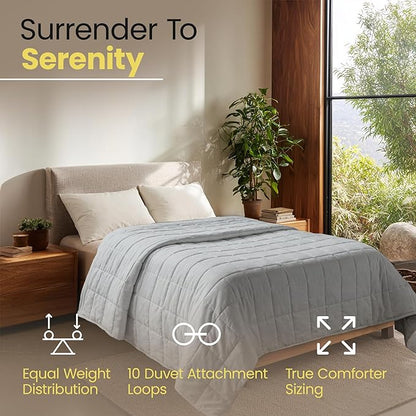 HomeSmart 50lbs Weighted Blanket Queen Size – Heavy Pressure, Ultra Soft Hypoallergenic Fabric – The Heaviest Weighted Blanket, 92x88, Grey
