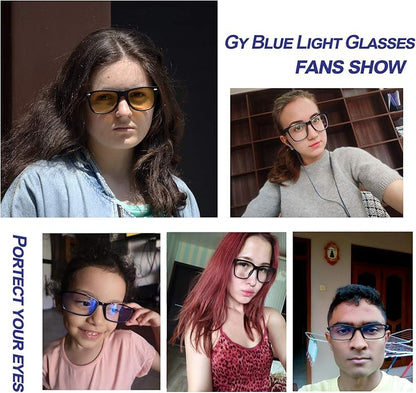 Gysnail Blue Light Blocking Computer Glasses Men/Women, Eye Fatigue Relieve & Better Sleep, Blue Blocker Gaming Glasses