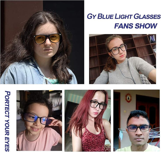 Gysnail Blue Light Blocking Computer Glasses Men/Women, Eye Fatigue Relieve & Better Sleep, Blue Blocker Gaming Glasses