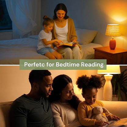 L LOHAS LED Sleep aid Amber Light Bulbs, Blue Light Blocking, A19 9W(60 Watt Equivalent) Dim Light Bulbs, 1800K Warm Light Bulb, E26 Base, 2 Pack
