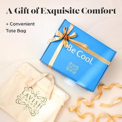 Lavish Comforts® Cooling Comforter Queen Size/Full Size │Premium Cooling Duvet for Hot Sleepers│All Season Cozy Cooling Blanket │White Comforter Queen 90" x 90" Box Ready