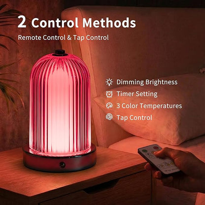Red Light Therapy Sleep Lamp, Crystal Egg Design, 670nm Red Glow, 3 Color Modes, 9-Step Dimming, USB C Charging, Timer