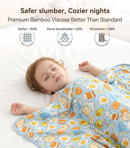 Premium Baby Blankets, Soft Viscose from Bamboo Blanket for Boys and Girls, Nursery Crib Bedding Quilt for Newborn and Toddler, Cooling for Hot Sleepers, 50'' x 50'' Blue Breakfast
