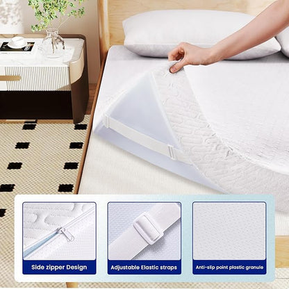 VALUXE California King Size 3 Inch Mattress Topper Cover with Zipper Closure - Breathable Protector for 3" Memory Foam or Latex Mattress Topper (Cover Only)