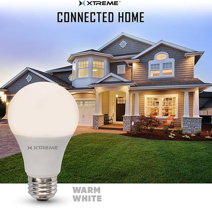 XTREME Smart Wi-Fi Dimmable Warm White LED Light Bulb, 1 Bulb, A19, E26, Mobile App Control, 9 Watt
