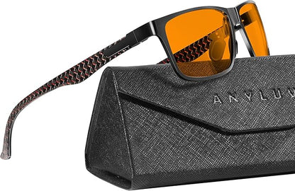 ANYLUV Blue Light Blocking Glasses Men Computer Gaming Glasses Lightweight Al-Mg Metal Anti Eyestrain Eye Protection