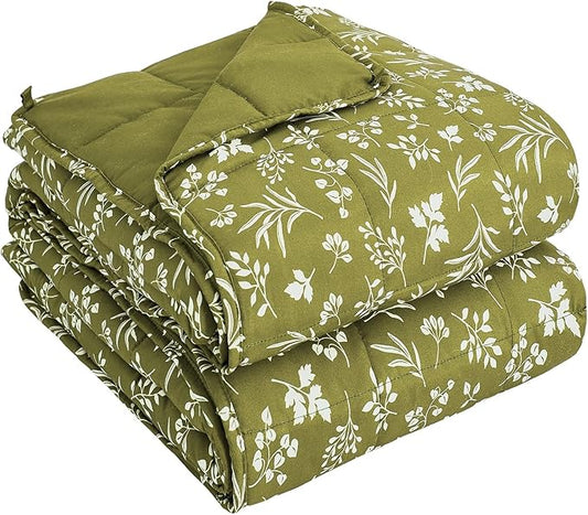 yescool Weighted Blanket for Adults (20 lbs, 60” x 80”, Sage) Cooling Heavy Blanket for Sleeping Perfect for 190-210 lbs, Queen Size Breathable Blanket with Premium Glass Bead, Machine Washable