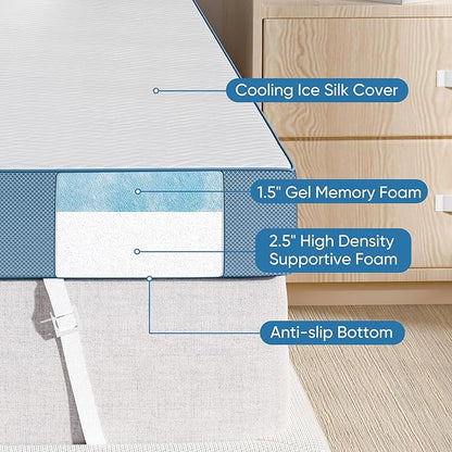 4 Inch Firm Mattress Topper California King Size, Memory Foam Mattress Topper Extra Support, High-Density Memory Foam Bed Topper for Pain Relief, with Removable Soft Cover, CertiPUR-US Certified