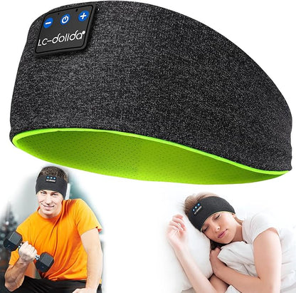LC-dolida Sleep Headphones Bluetooth Headband, Headband Headphones Wireless Earphones Built in Speakers for Side Sleepers, Sleep Earbuds Gifts for Men Women Kids Teens