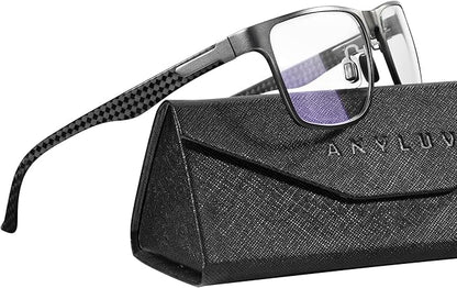 ANYLUV Blue Light Blocking Glasses Men Computer Gaming Glasses Lightweight Al-Mg Metal Anti Eyestrain Eye Protection