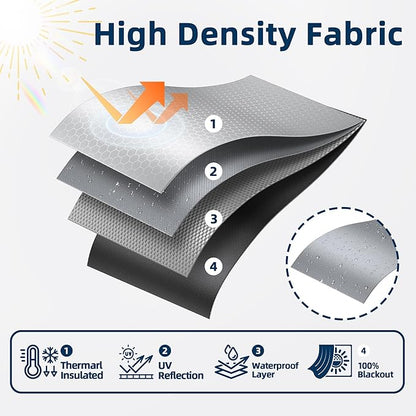 Magnetic Blackout Window Cover, 45" x 58" Portable Blackout Curtains for Bedroom, No Drill Windows Shades & Black Out Blinds, Temporary Black Out Shades for Window Film Nursery Travel RV - Blacks