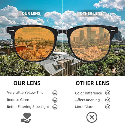 Okany 3 Pack Blue Light Blocking Glasses for Women Men, Round Computer Glasses Anti Eye Strain/UV/Glare Gaming Glasses