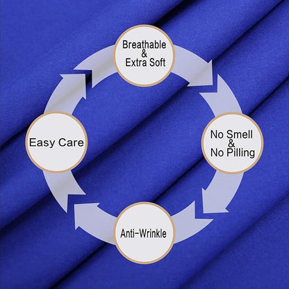 4 Piece Bed Sheet Set (Full,Royal Blue) 1 Flat Sheet,1 Fitted Sheet and 2 Pillow Cases,Brushed Microfiber Luxury Bedding with Deep Pockets