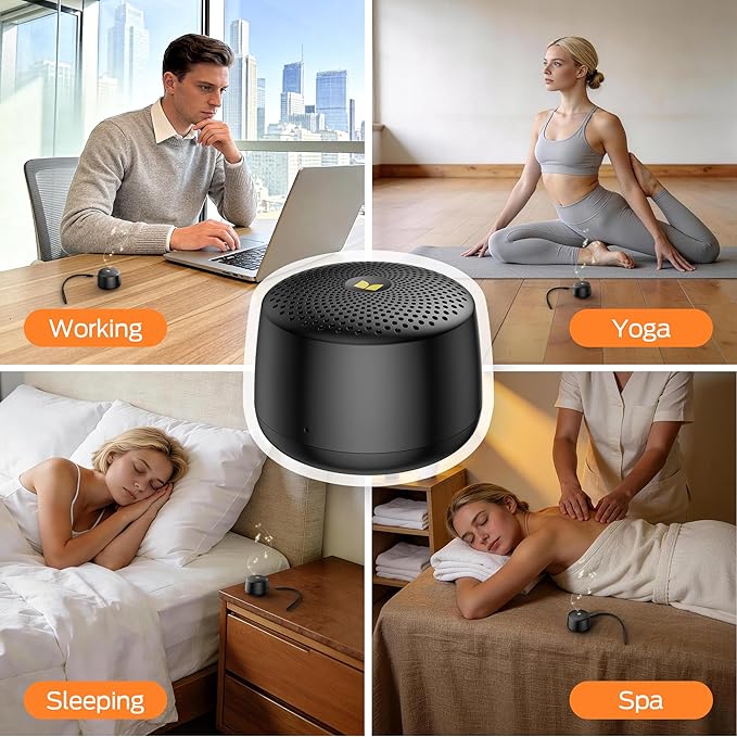Monster Nano S36 Portable White Noise Machine with 15 Non-Looping Sleep Sounds, Bluetooth 6.0, Mini, Rechargeable Battery, Timer & Memory Function for Baby, Adult, Travel, Office