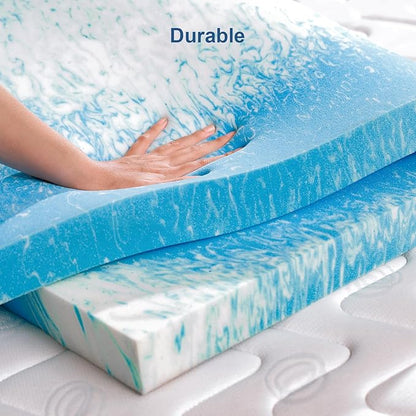 3 Inch Twin Size Memory Foam Mattress Topper, Cooling Gel Infusion Bed Topper Pad for Firm Mattress (39" x 75")