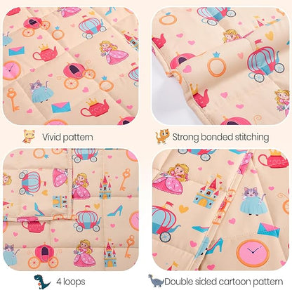 HOSUKKO Weighted Blanket - 7 lbs Beige Princess Heavy Blanket - Breathable Blanket(41 * 60 inches, 7 lbs)