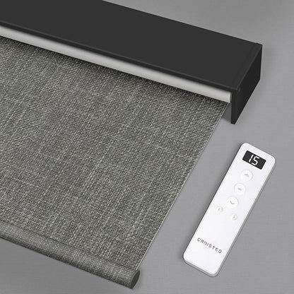 Motorized Roller Shade: 100% Blackout, Electric Blinds Compatible with Alexa/Google Home/Apple Homekit, Customized Size, Aura Dove
