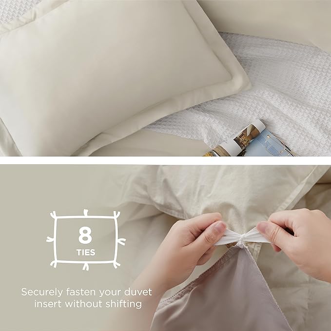 Bedsure Duvet Cover Full Size - Only Includes 1 Duvet Cover (80"x90"), Hotel Luxury Soft Double Brushed All Season Bedding for Kids & Adults, Zipper Closure, NO Comforter, Linen
