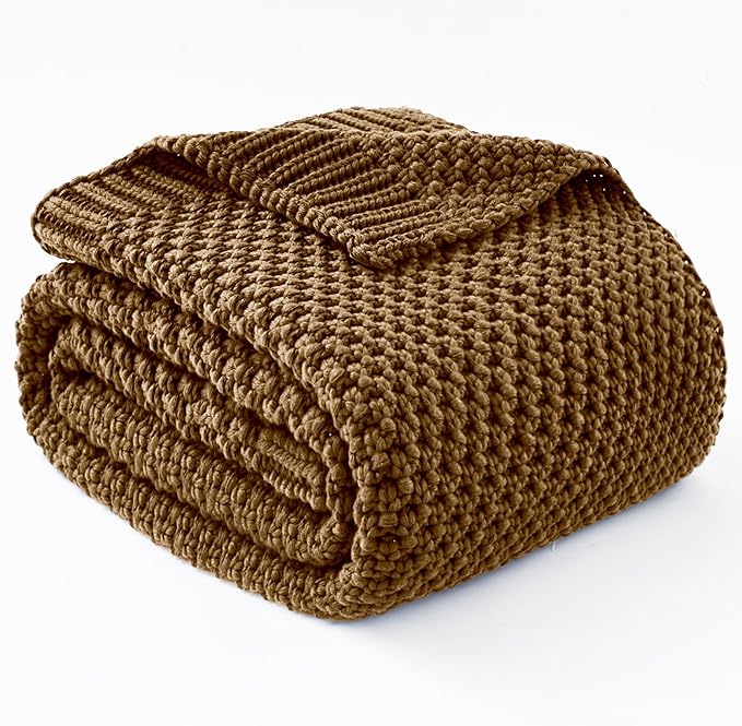 Topcee Knitted Weighted Blanket - 50"x60" 7lbs Cooling Chunky Knit Heavy Blanket for Adults Cable Yarn Knit Decorative No Beads Soft, Cozy and Cooling Weighted Throw Blankets Machine Washable