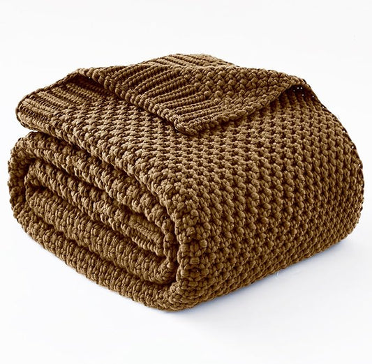Topcee Knitted Weighted Blanket - 60"x80" 20lbs Queen Size Cooling Chunky Knit Heavy Blanket for Adults Cable Yarn Knit Decorative No Beads Soft Cozy and Cooling Weighted Throw Machine Washable