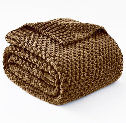 Topcee Knitted Weighted Blanket - 60"x80" 15lbs Queen Size Cooling Chunky Knit Heavy Blanket for Adults Cable Yarn Knit Decorative No Beads Soft Cozy and Cooling Weighted Throw Machine Washable
