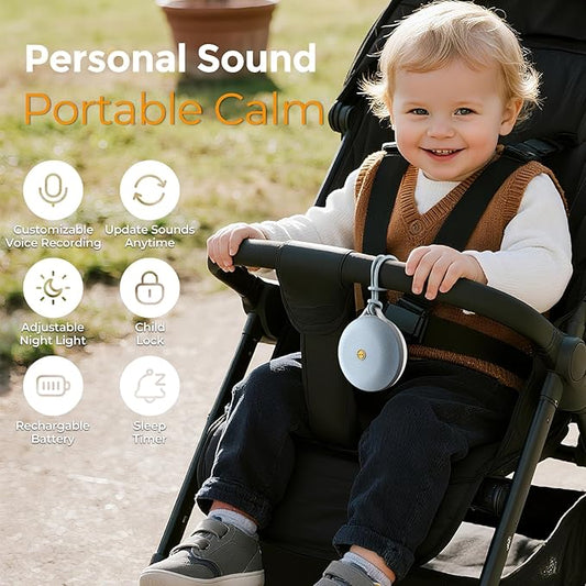 Gianna Portable White Noise Machine-Smart Customization & Personal Voice Recording, Rechargeable Sound Machine for Baby with Night Light, 12-Hour Battery for Sleep & Travel