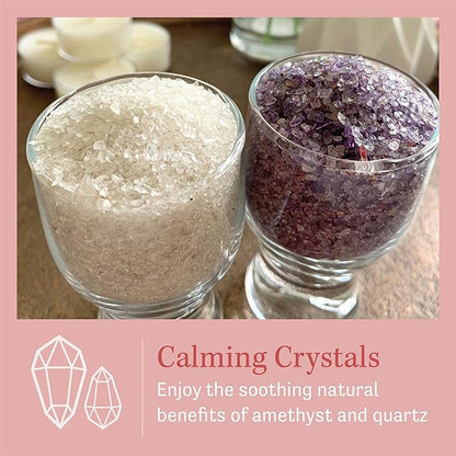 Dream Lab Amethyst and Quartz Crystal Cooling Reversible Weighted Blanket with Removable Cover, 15 Pounds, Soft Pink