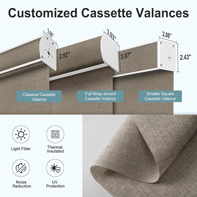 Motorized Blinds with Remote,Light Filtering Smart Roller Shades with App,Voice Control,Thermal Insulated Automatic Blinds,Electric Shades with USB/Solar Pannel.Filter Linen Pink