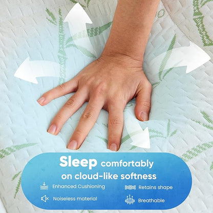 NEWBULIG Memory Foam Mattress Topper, Dual Layer Gel Memory Foam & Mattress Topper Queen for Pressure Relief and Medium Firmness Support, CertiPur-US Certified