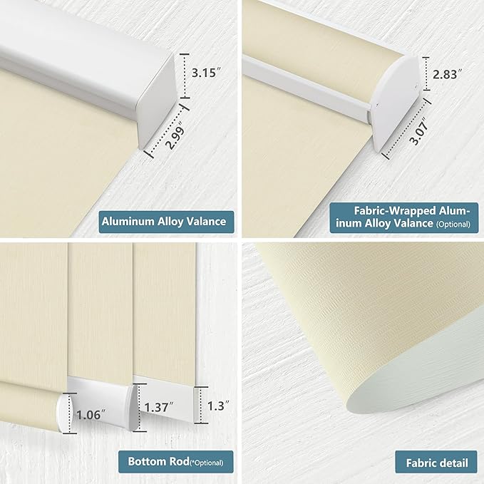 Bringnox Motorized Blinds with Remote,100% Blackout Smart Roller Blinds Compatible with Apple Homekit Google Home and Alexa Via HUB,and Customized (Safari Stone-07)