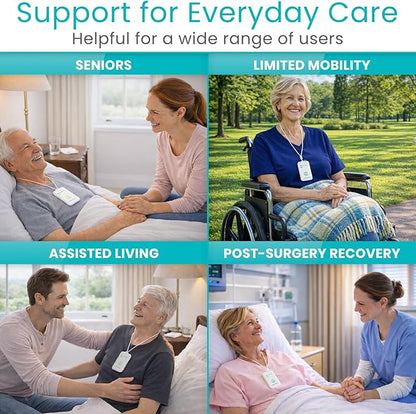 Vive Wireless Call Button - Emergency Alert System for Patients - Smart Portable Medical Panic Button - Notifies Nurse or Caretaker When Elderly Senior Needs Help - Perfect for Home Wander Prevention