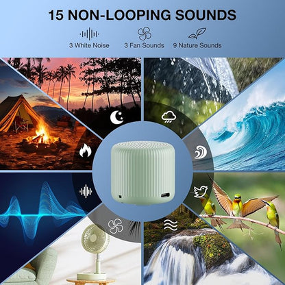 White Noise Machine Baby Portable Sound Machine,LEICEX Travel Sound Machine,15 Non-Looping Sound Timer and Memory Play, Mini White Noise Machine for Sleeping Office Travel （Mint）
