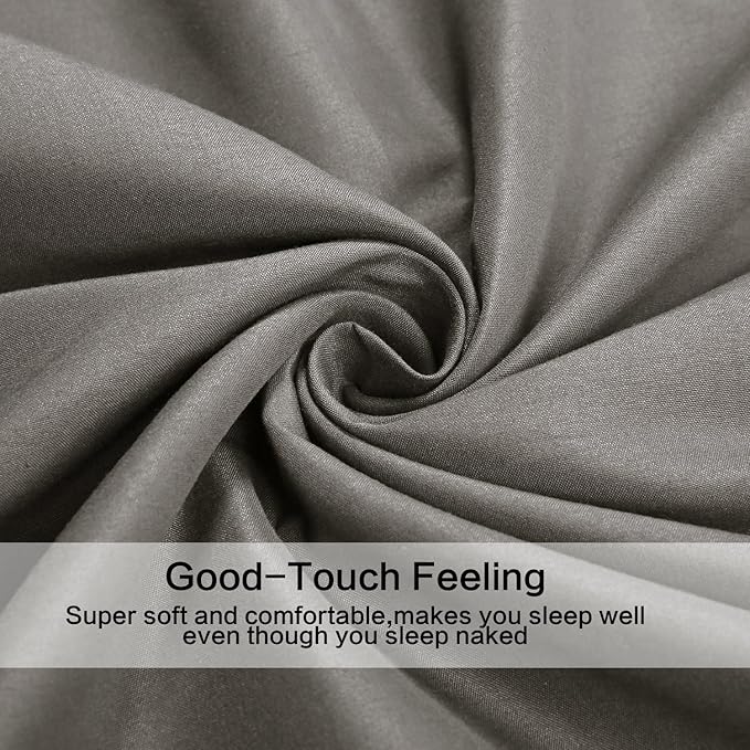 Bed Sheet Set Brushed Microfiber Bedding with Deep Pocket Wrinkle & Fade Resistant, Hypoallergenic Sheet & Pillow Case Set-3 Piece (Twin,Gray)