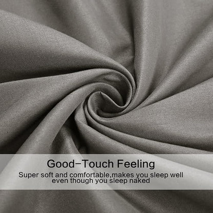 4 Piece Bed Sheet Set (Queen,Gray) 1 Flat Sheet,1 Fitted Sheet and 2 Pillow Cases,Brushed Microfiber Luxury Bedding with Deep Pockets