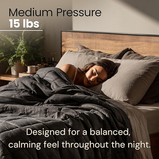 HomeSmart Weighted Blanket 15lbs, Individual Size, 60"x80", Sized for Use As Personal Weighted Blanket, Soft Breathable Fabric,