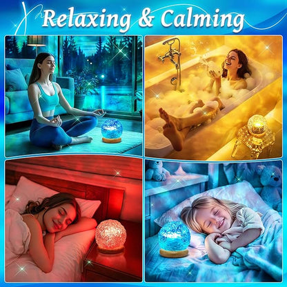 Mood Lighting Crystal Ball,18 Colors Northern Lights Projector & Aurora Light Projector for Bedroom, Dimmable Projector Night Light,Remote Ambient Lighting,Cute Room Decor for Teen Girls Birthday Gift