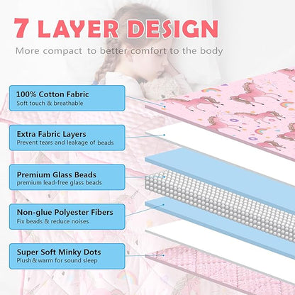LOYIGA Weighted Blanket with Removable Duvet Case 3lbs 36” x 48”,Reversible Heavy Blanket (Pink)