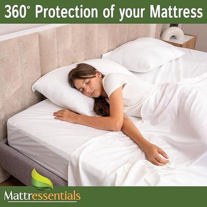 Zippered King Mattress Protector (11"-13" Depth) - Bed Bug Waterproof Mattress Cover, Premium Quality Hypoallergenic Encasement White