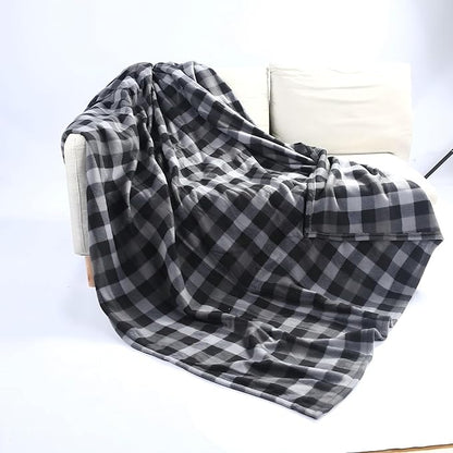 Electric Heated Blanket 72"x84" Full Size Ultra-Soft Fleece - 4 Heat Settings & 10H Auto Shut Off, Fast Heating, Machine Washable for Bed, Couch, Office - Grey Checkered Pattern