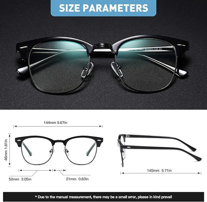 Blue Light Blocking Glasses Retro Semi Rimless UV400 Clear Lens Computer Eyewear For Men Women