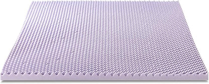Best Price Mattress 2 Inch Egg Crate Memory Foam Mattress Topper with Soothing Lavender Infusion, CertiPUR-US Certified, Dorm Essentials, King
