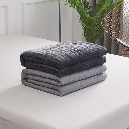 CoolZen™ Cooling Weighted Blanket 25 lbs with Removable Cover — Heavy Blanket for Adults, Calming, & Sleeping — Weighted Comforter with Premium Glass Beads for All Seasons — 60”x80” Queen Bed Size