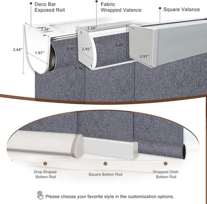 Motorized Blinds Roller Shade with Remote: Canisteo Automatic Smart Blind for Windows 100% Blackout, Electric Blinds Compatible with Alexa/Google Home/Apple Homekit, Customized Size,Noir Charcoal