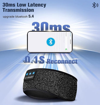 LC-dolida Sleep Headphones Bluetooth 5.4 Headband, Sports Wireless Earphones with Ultra-Thin HD Stereo Speaker Sweat Resistant Earbuds Sleeping Headphone for Workout Running Cool Gadgets Unique Gifts
