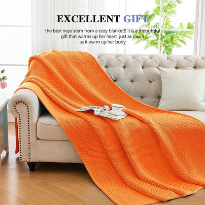 L'AGRATY Knitted Weighted Blanket - 50"x60" 7lbs Cooling Chunky Knit Heavy Blanket for Adults Braided Crochet Throw Thick Cable Yarn Knit Decorative No Beads Evenly Weighted Machine Washable