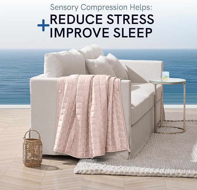 YnM Cooling Weighted Blanket for Adults, 30lbs Heavy Bed Throw Comforter with 100% PE Fabric, Ideal for Hot Sleepers or Summer Days(88x104 Inches for Queen/King Bed, 30 Pounds, Pink)