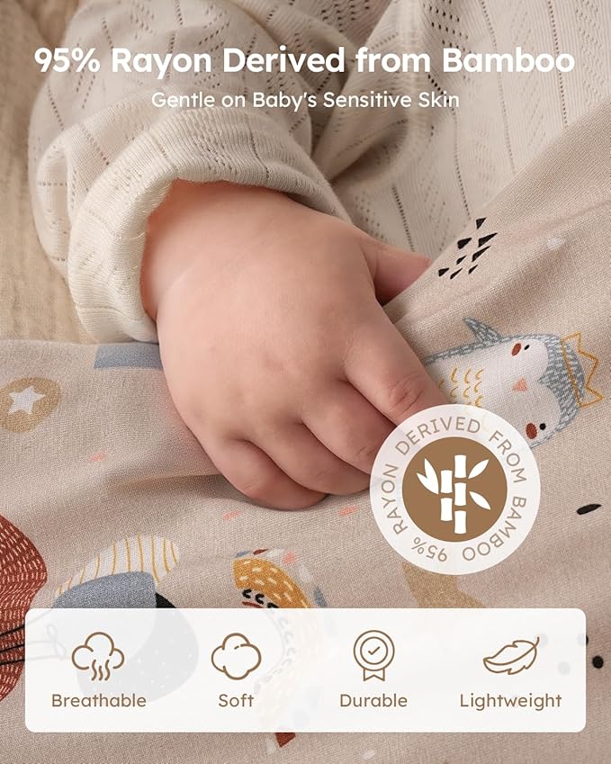 Yoofoss Rayon Made from Bamboo Baby Sleep Sack 0-6 Months 1.0 Tog Baby Wearable Blanket, Super Soft Infant Toddler Sleeping Sack 2-Way Zipper