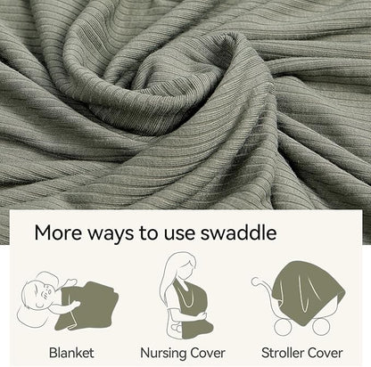 Ultra-Soft Rayon Made from Bamboo Baby Blanket - 30x40 Inches Double-Layer Swaddle Blanket, Breathable & Hypoallergenic, Lightweight Nursing Cover, Stroller Blanket for Infants & Toddlers